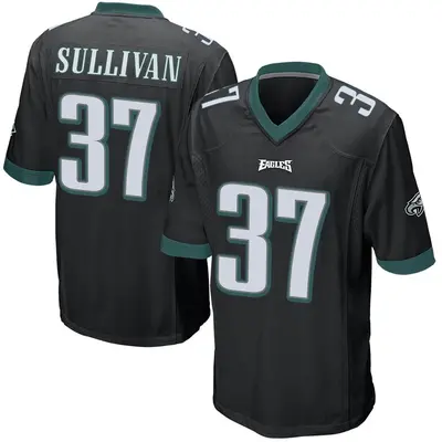 Men's Game Tre Sullivan Philadelphia Eagles Black Alternate Jersey