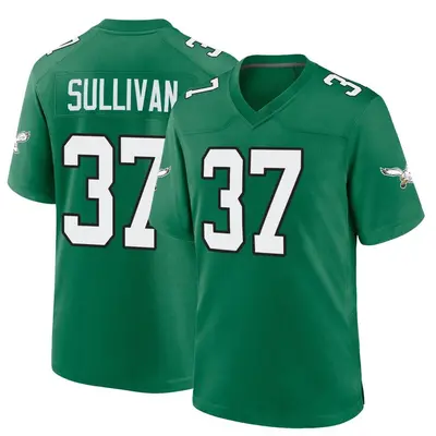 Men's Game Tre Sullivan Philadelphia Eagles Green Kelly Alternate Jersey