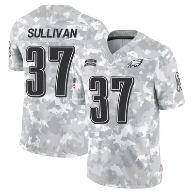 Men's Limited Tre Sullivan Philadelphia Eagles Arctic Camo 2024 Salute to Service Jersey