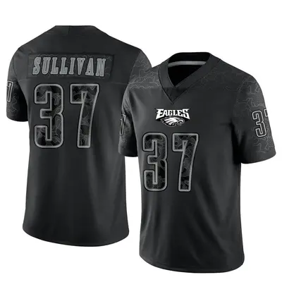 Men's Limited Tre Sullivan Philadelphia Eagles Black Reflective Jersey