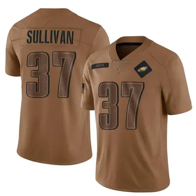 Men's Limited Tre Sullivan Philadelphia Eagles Brown 2023 Salute To Service Jersey