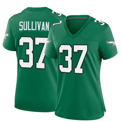 Women's Game Tre Sullivan Philadelphia Eagles Green Kelly Alternate Jersey