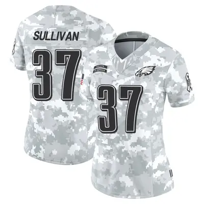 Women's Limited Tre Sullivan Philadelphia Eagles Arctic Camo 2024 Salute to Service Jersey